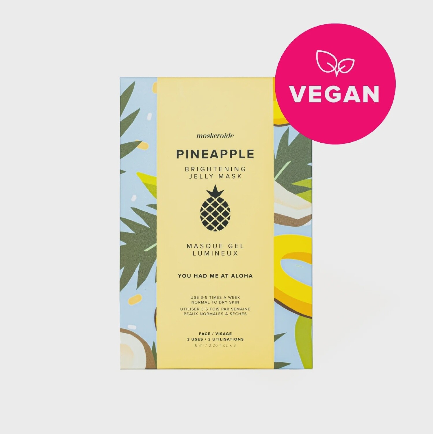 Pineapple Brightening Jelly Mask -3pk