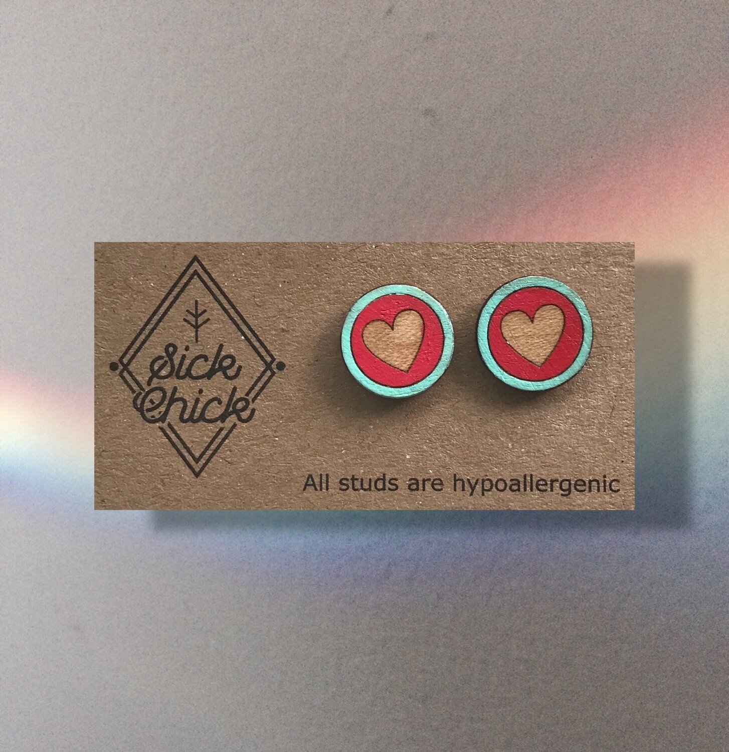 Earrings Hearts, Color: Blue/red