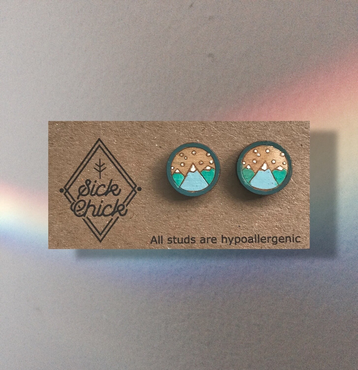 Earrings Mountains in cyrcles, Color: Blue