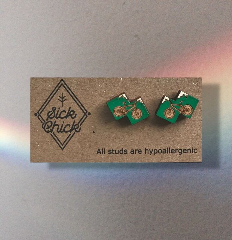 Earrings Bikes, Color: Green