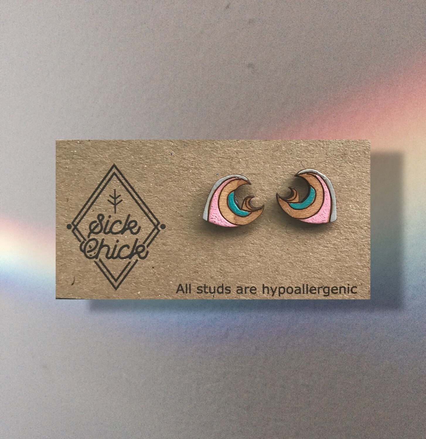 Earrings Waves, Color: Pink/Blue/Grey