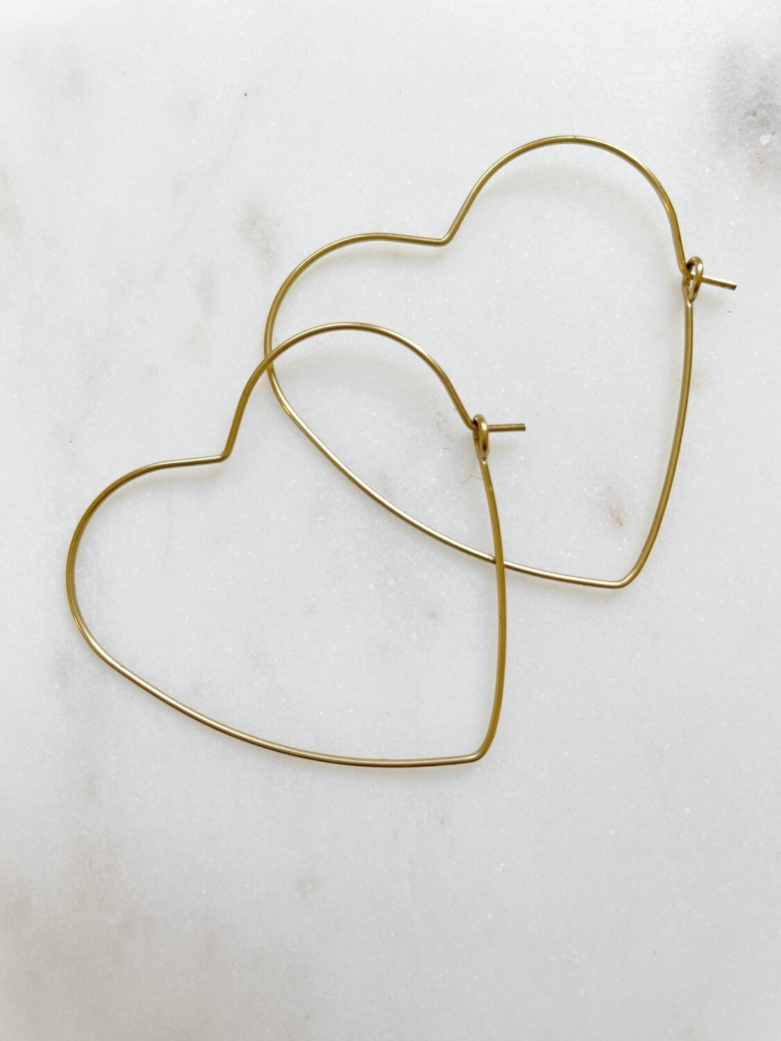 Wire Shape Hoop Earrings, Design: Heart Shape
