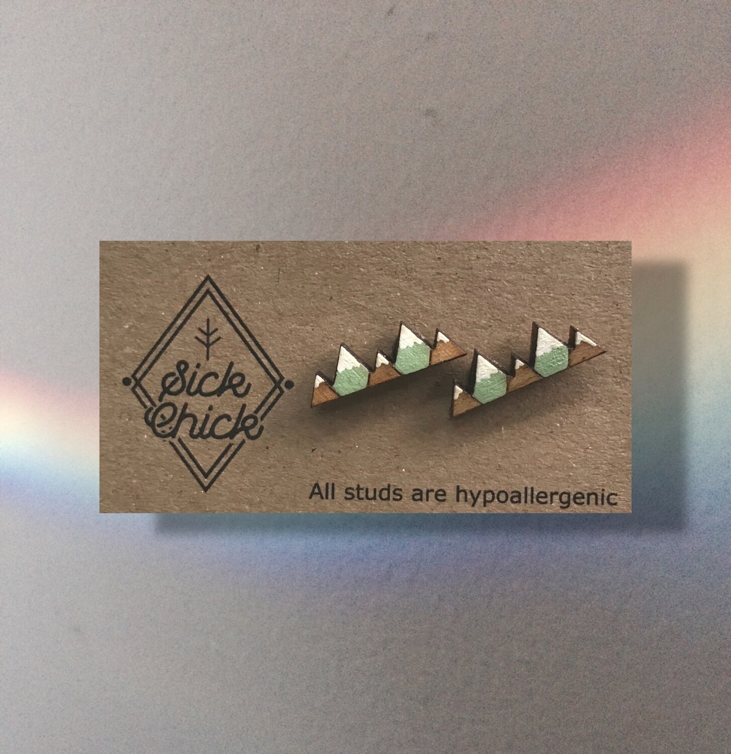 Earrings Mountain ridges, Color: Green/white