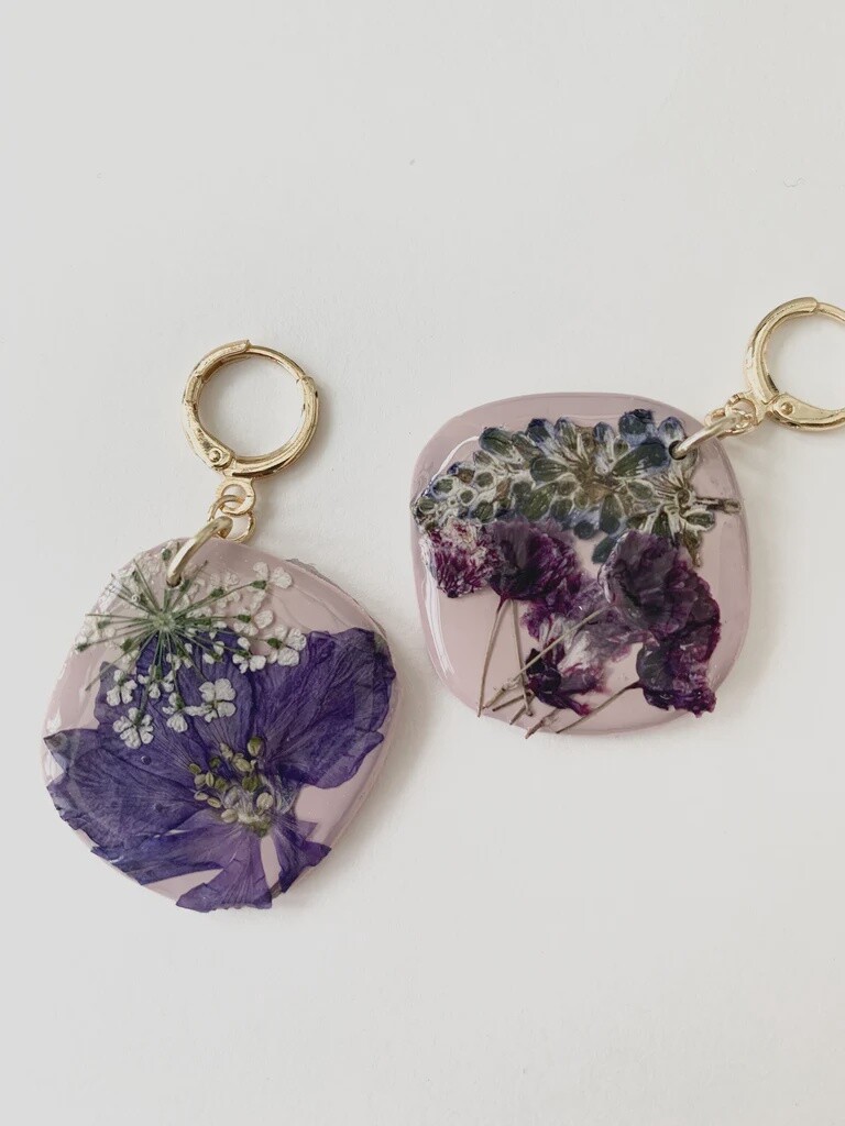 Purple Pressed Floral Squares