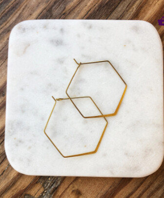 Hexagon Hoop Earrings