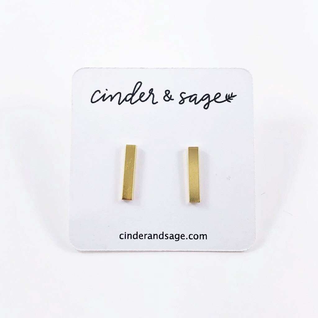 SET THE BAR STUDS, Colour: Gold