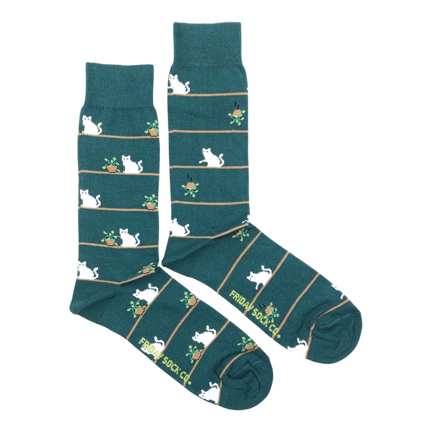 Men&#39;s Cat &amp; Plant Socks