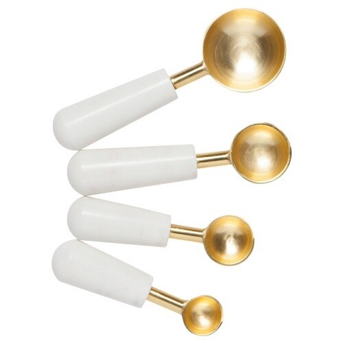 Set/4 Measure Spoons Gld/WhtMr