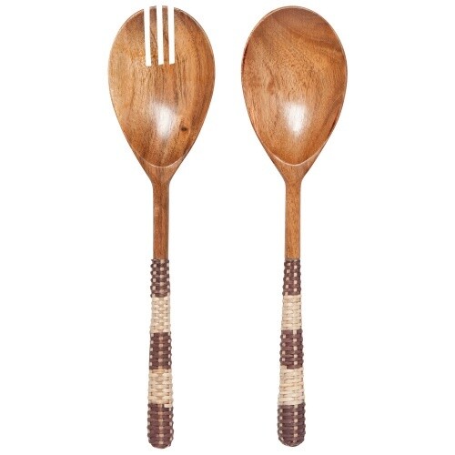 Set/2 Salad Server Acacia Ratt