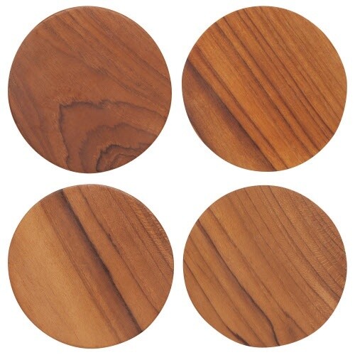 Set/4 Coaster Teak Wood