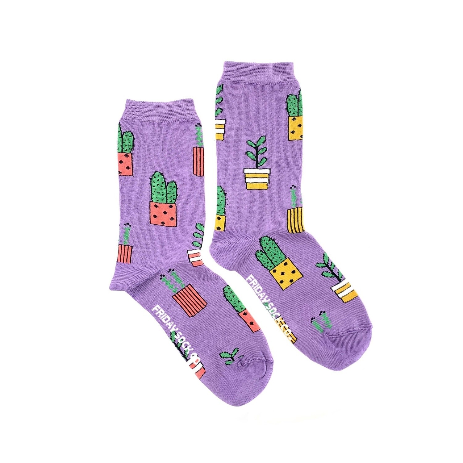 Women&#39;s Purple Potted Plant Socks