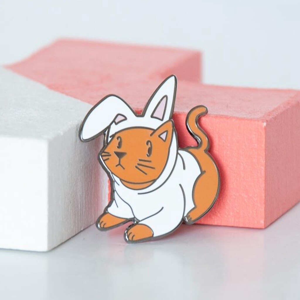 Cat Bunny Costume Enamel Pin