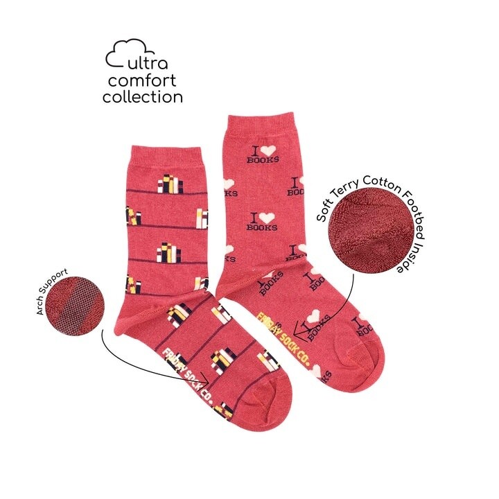 Women&#39;s Ultra Comfort I Love Books Socks