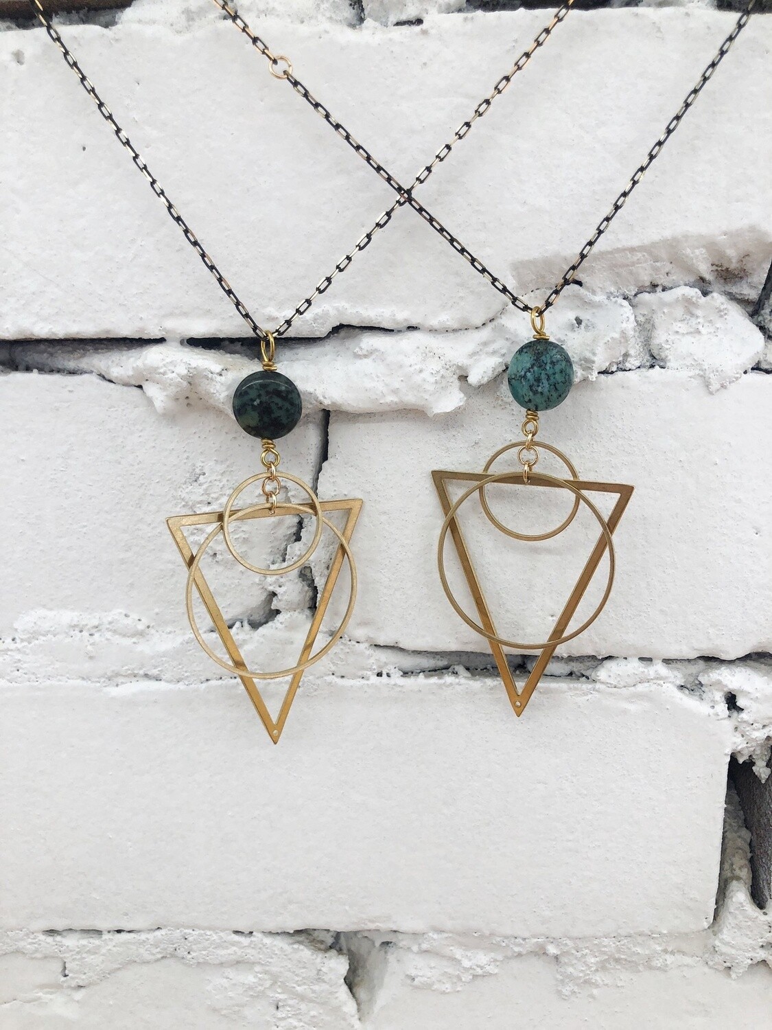 African Turquoise Geometrics Necklace