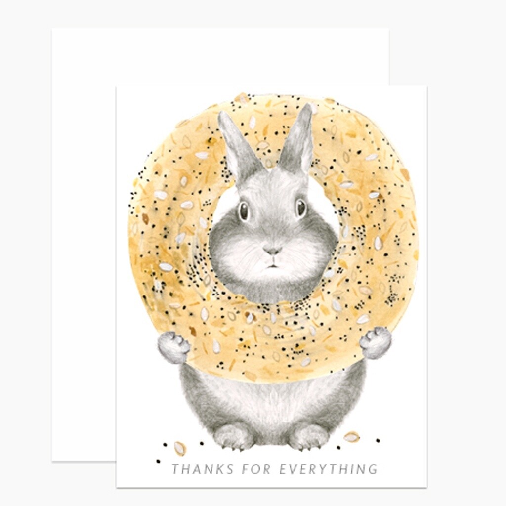 Thanks for Everything Bagel Bunny Card