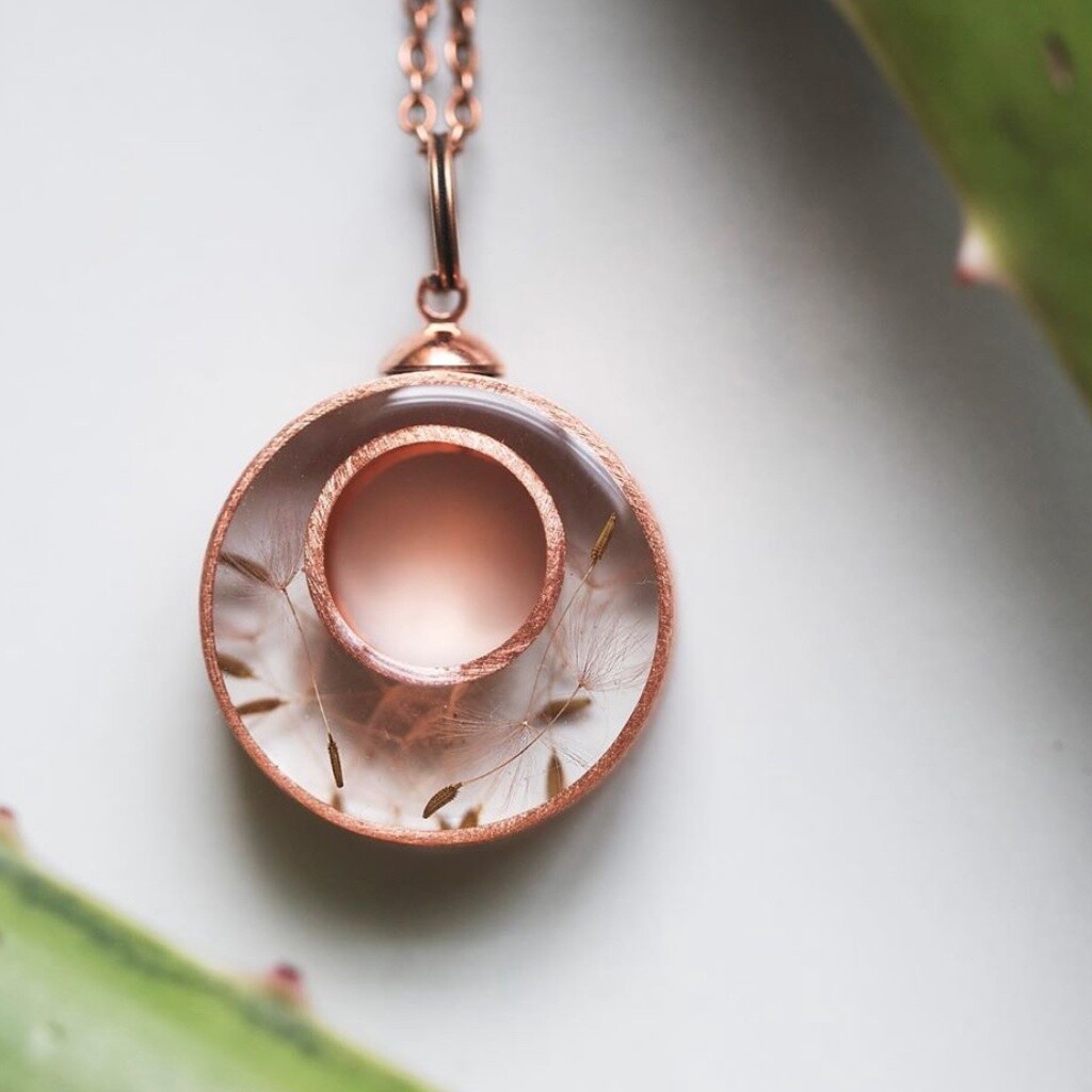 Dandelion Seed Double Pendant