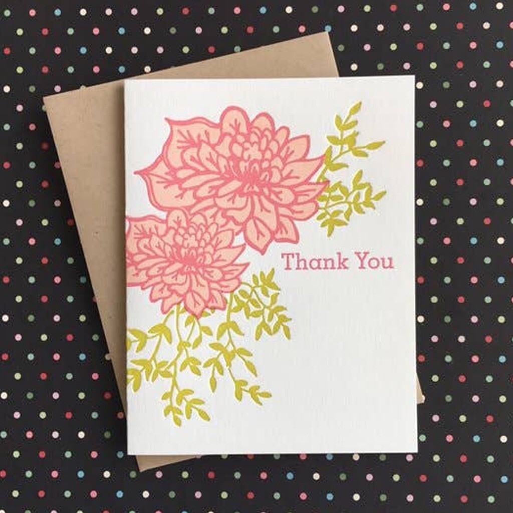 Thank You Pink Dahlia Card