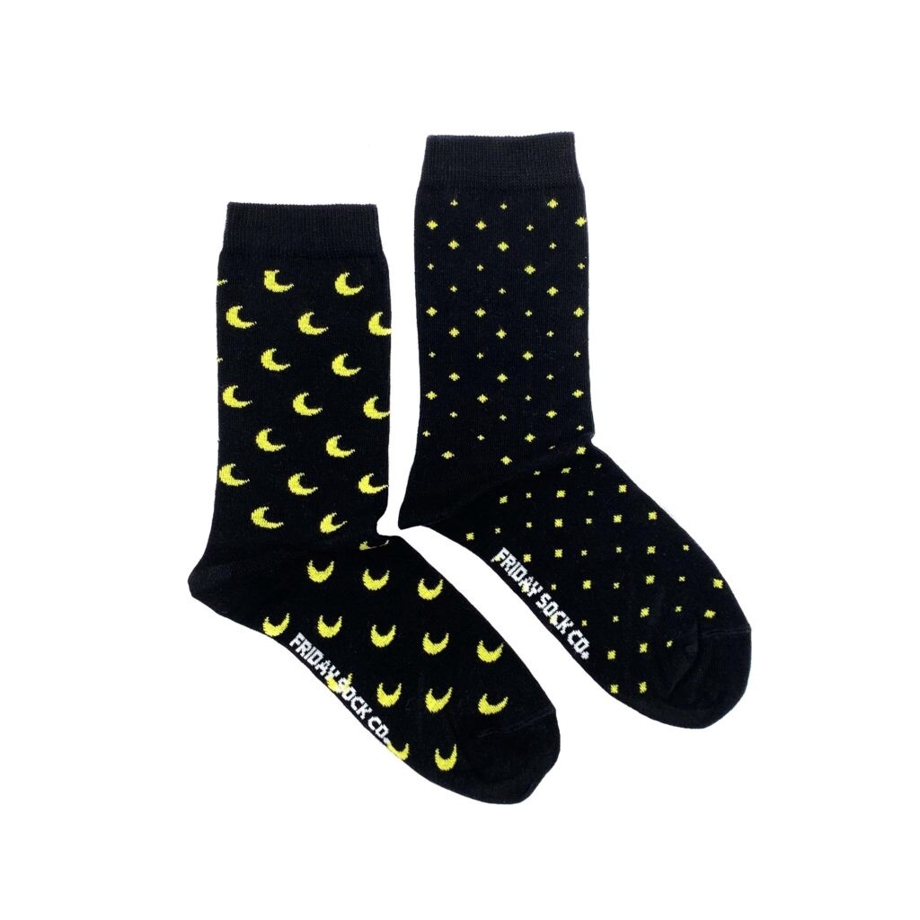 Women&#39;s Black Moon &amp; Star Socks