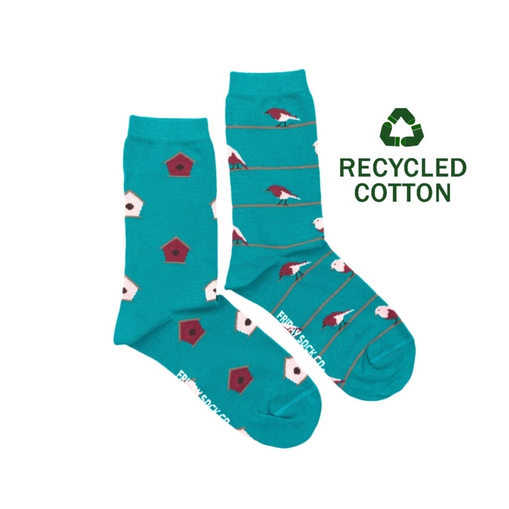 Women&#39;s Recycled Cotton Birdhouse &amp; Bird Socks