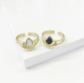 Opal Inlay Teardrop Ring