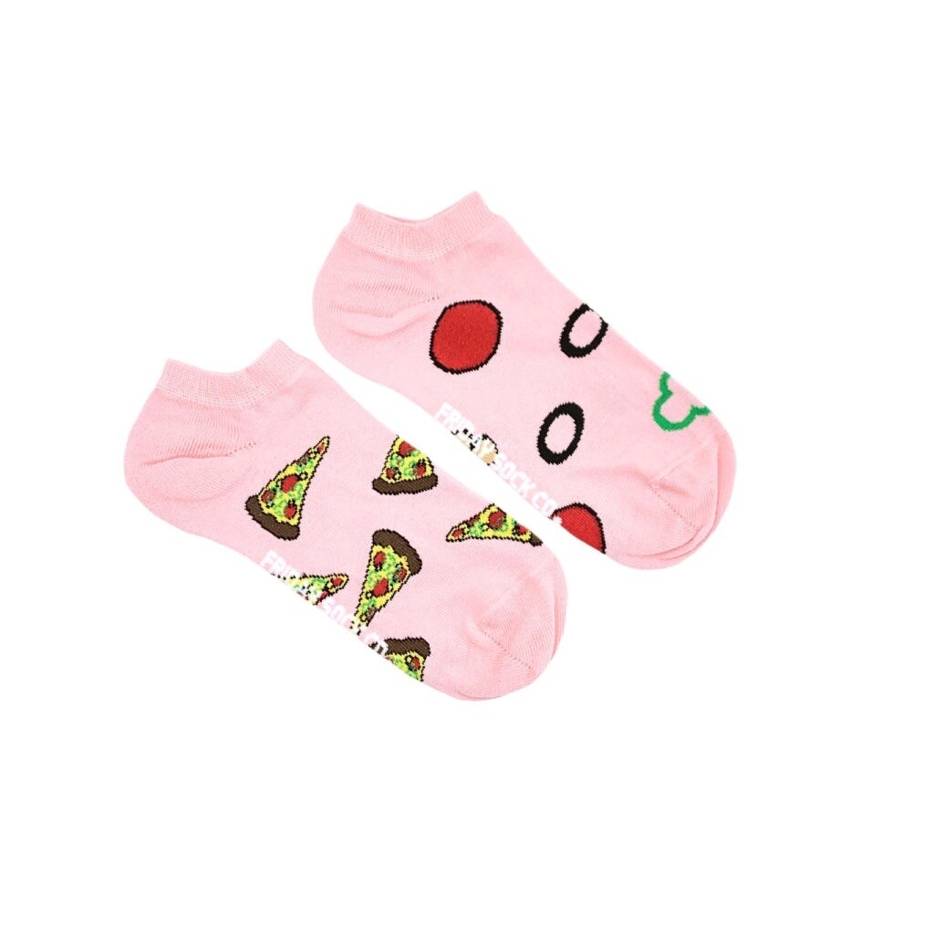 Women&#39;s Pink Pizza Topping &amp; Pizza Ankle Socks