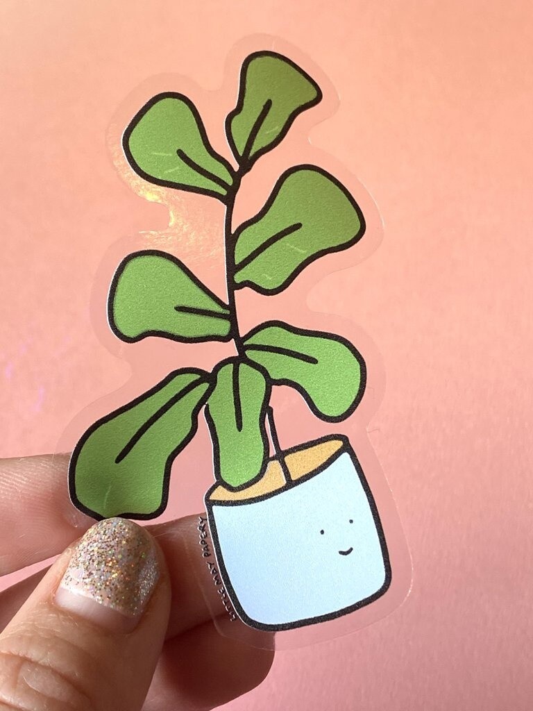 Clear Fiddle Leaf Fig Sticker