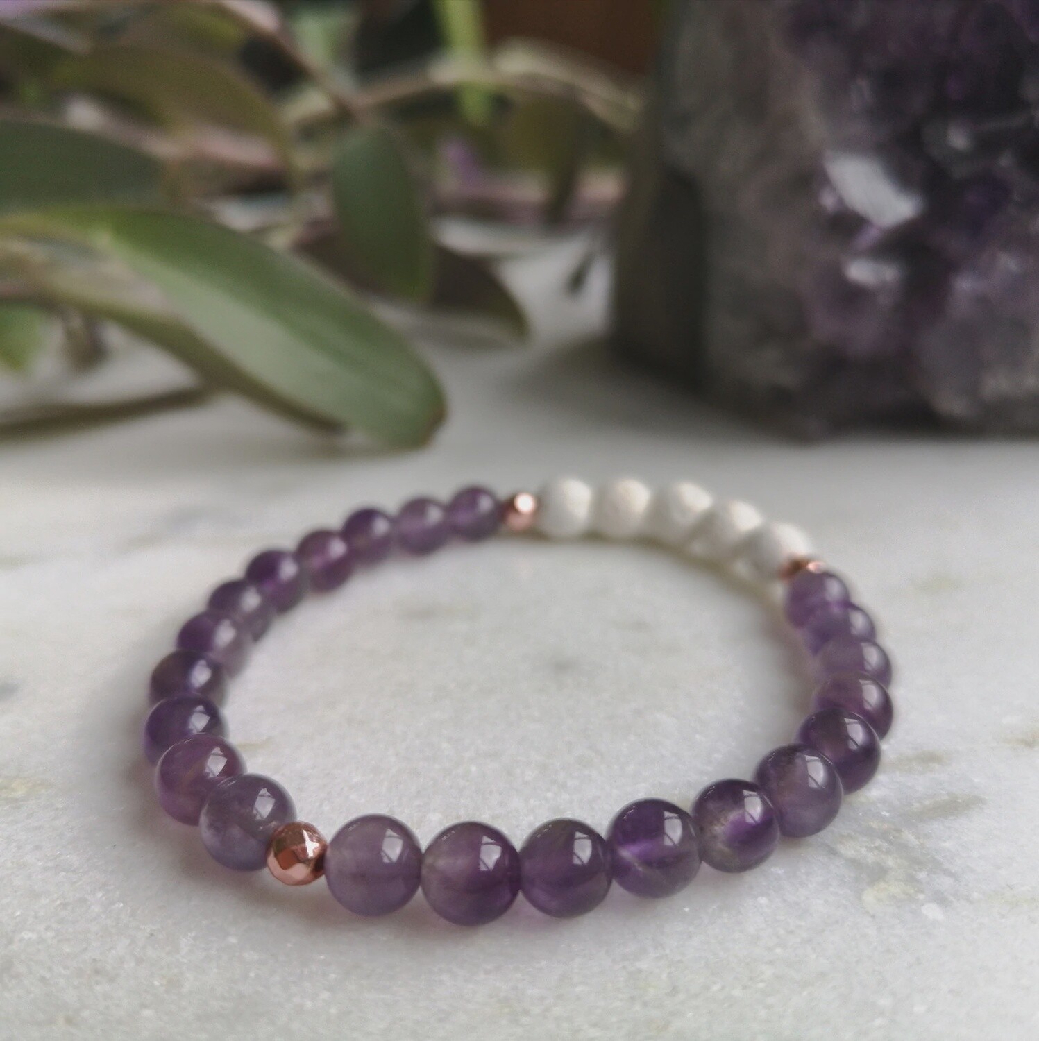 Amethyst Essential Oil Diffuser Bracelet