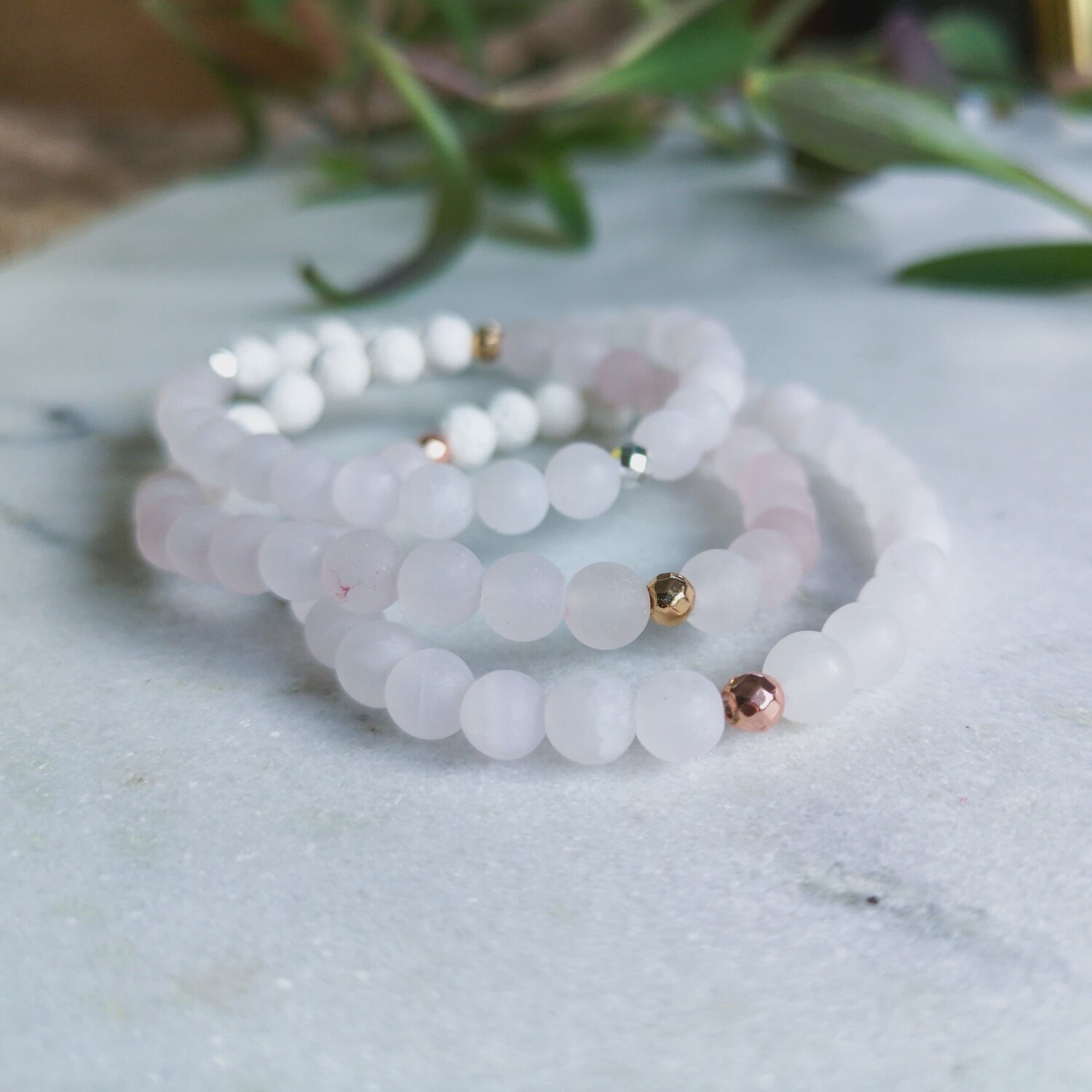 Rose Quartz Essential Oil Diffuser Bracelet
