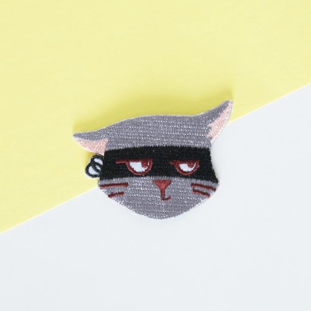 Grey Cat Iron-On Patch