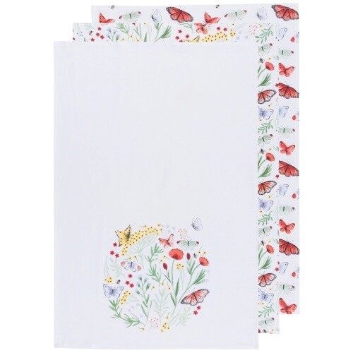 Set/3 Tea Towels, Design: Bakers Flour Morning Meadow