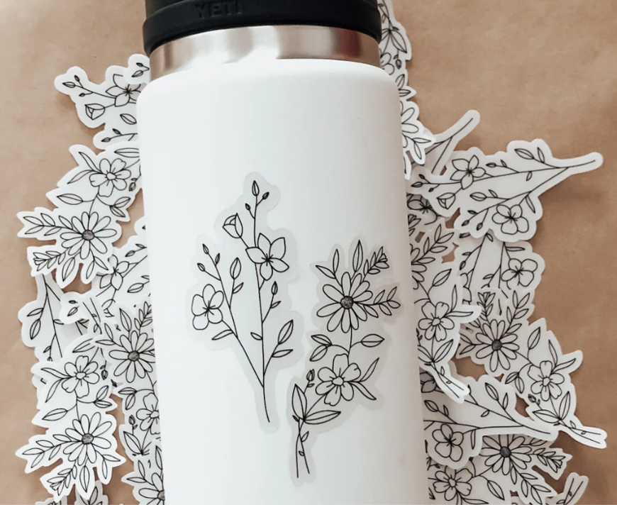 Clear Floral Sticker