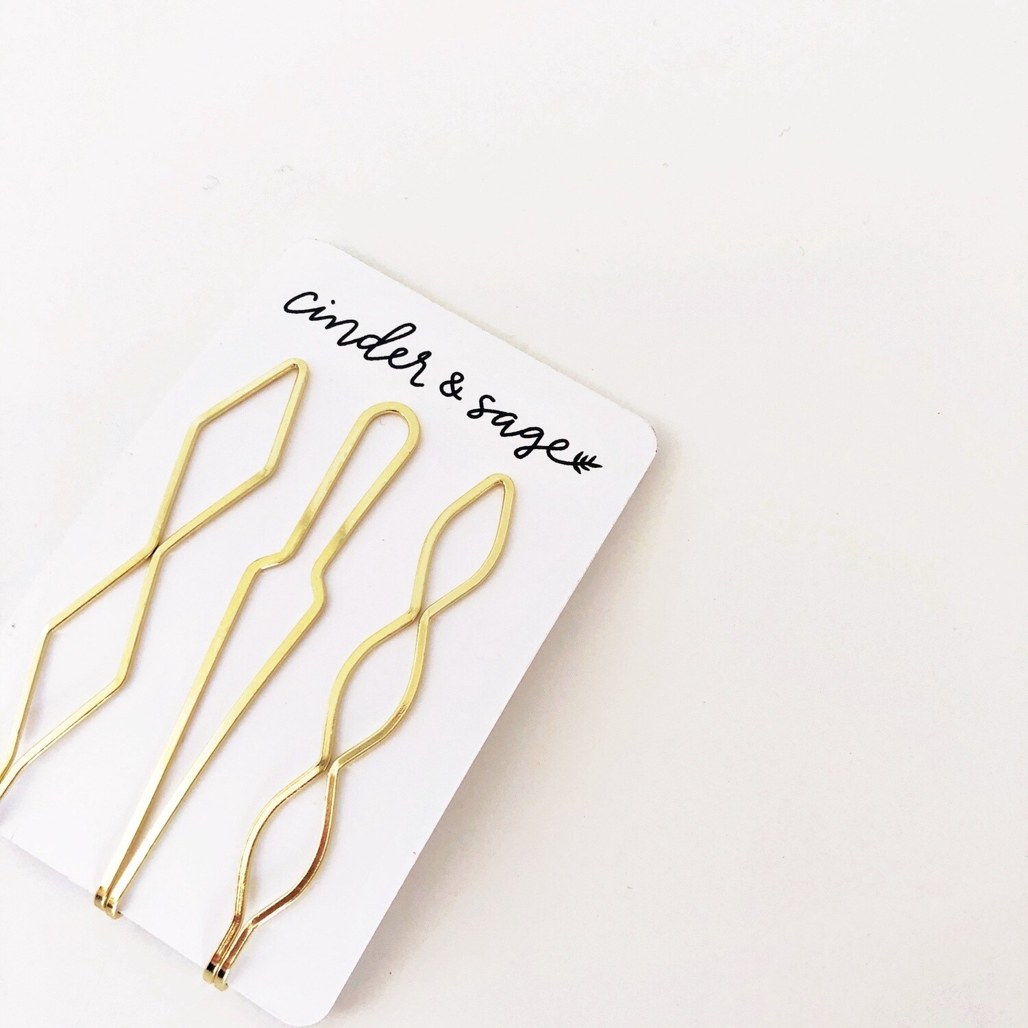 Trio Bobby Pins, Colour: Gold
