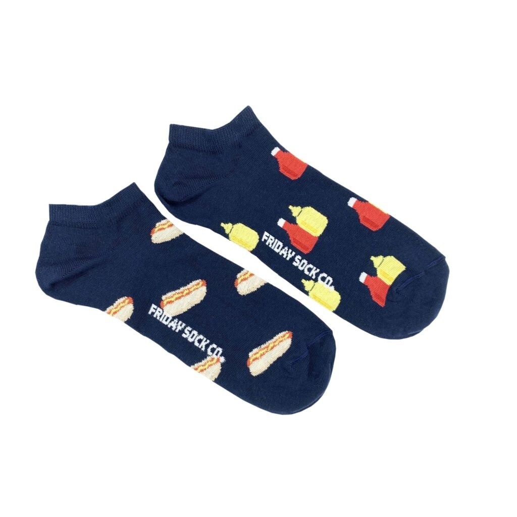 Men&#39;s Mustard Ketchup &amp; Hot Dog Ankle Socks