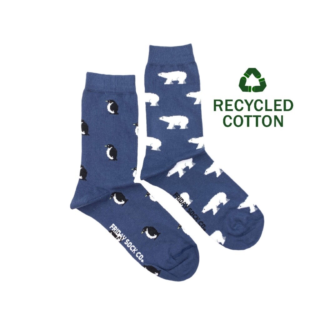 Men&#39;s Recycled Cotton Polar Bear &amp; Penguin Socks