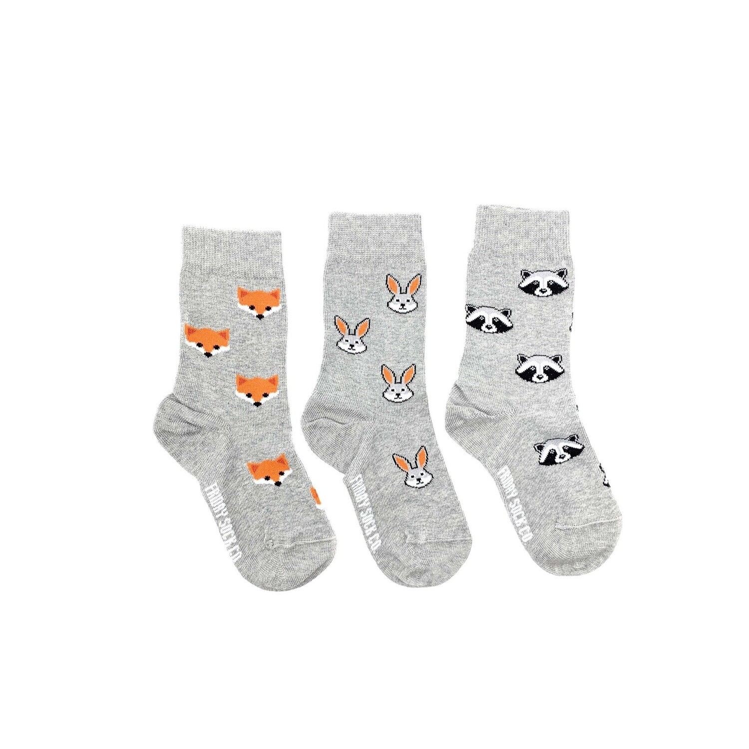 Kid&#39;s Fox, Raccoon, &amp; Bunny Socks, Size: Age 8 - 12
