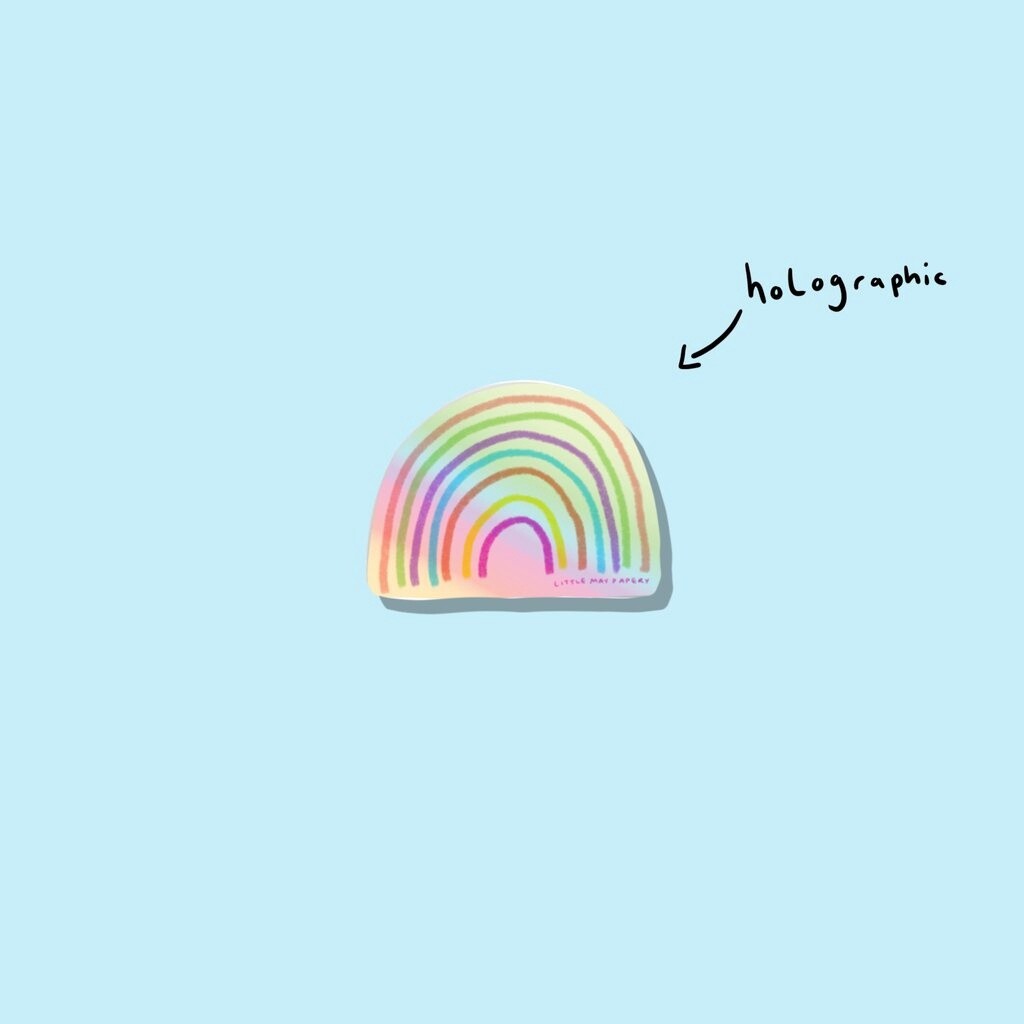 Rainbow holographic vinyl sticker