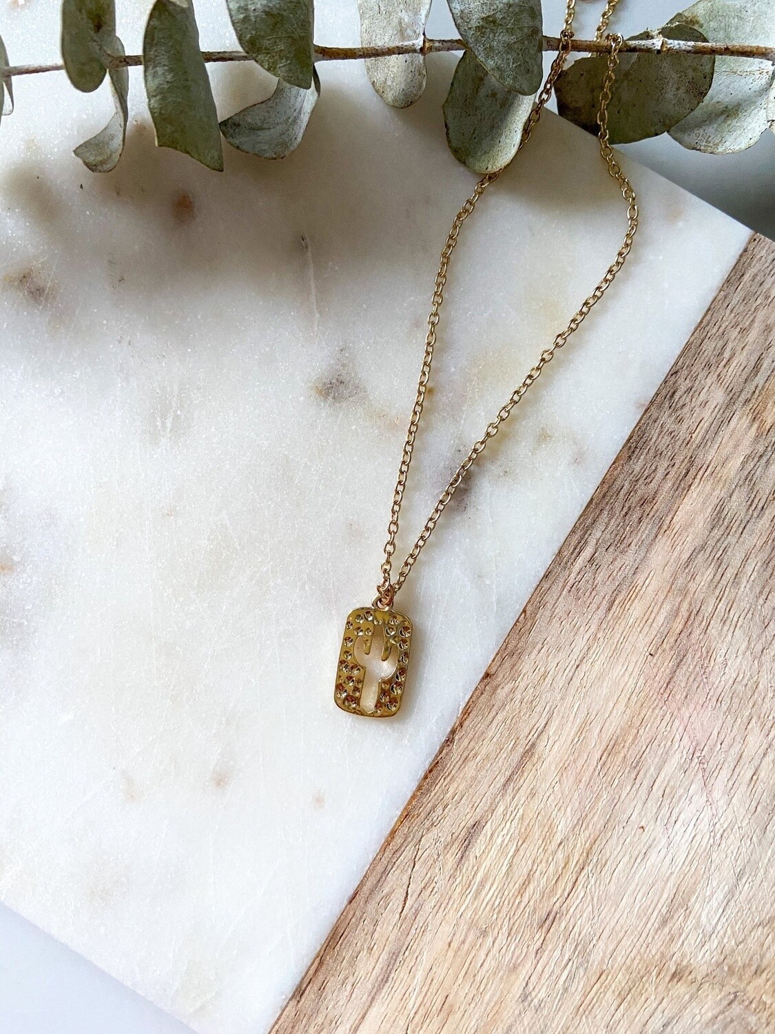 Gold Cactus Necklace