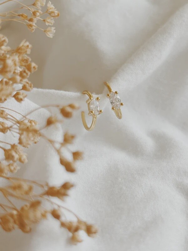Marquise-Cut Hoop Earrings