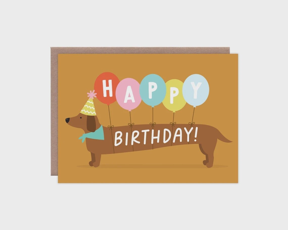 Wiener Dog Birthday Card