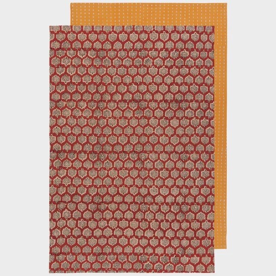 Field Block Printed Dishtowel Set of 2