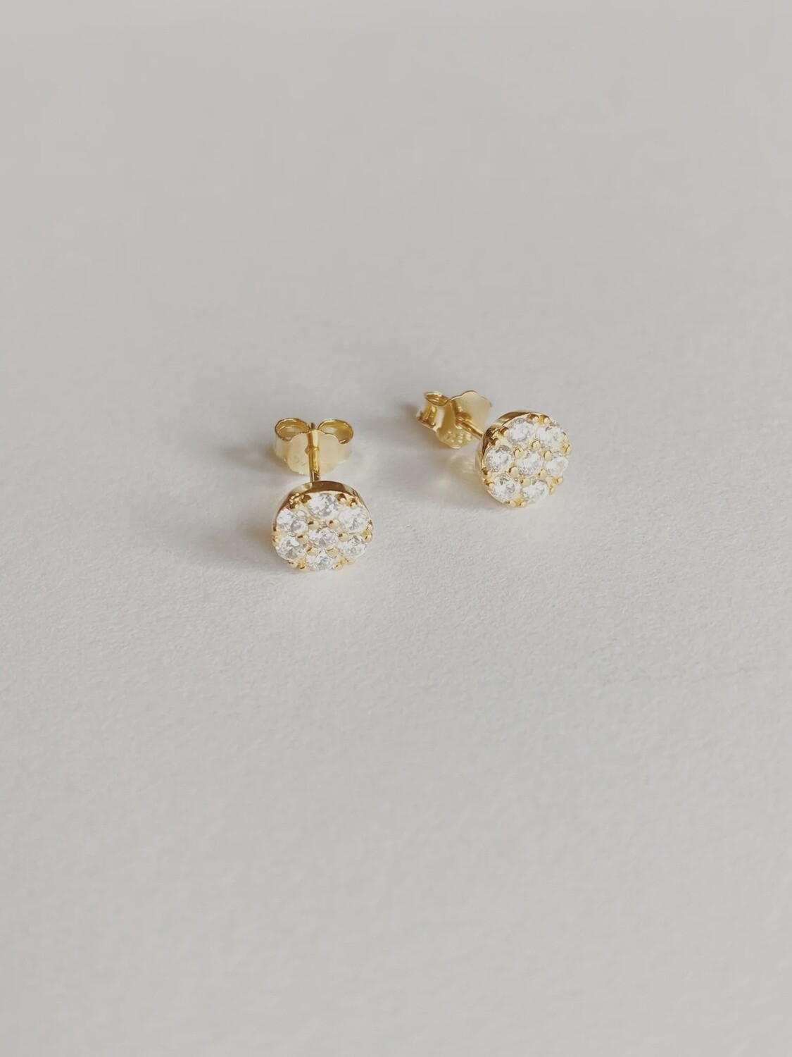 Gold Simple Sparkly Stud Earrings