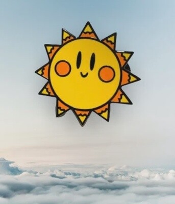 Smiling Sun Enamel Pin