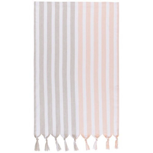 Dove Gray Nectar Caban Stripe Dishtowel