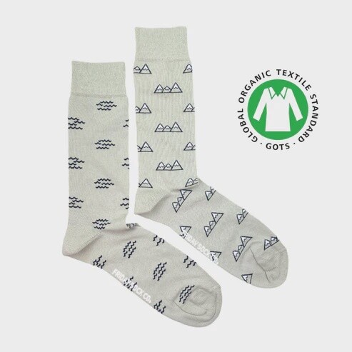 Men&#39;s Organic Cotton Mountain &amp; Wave Socks