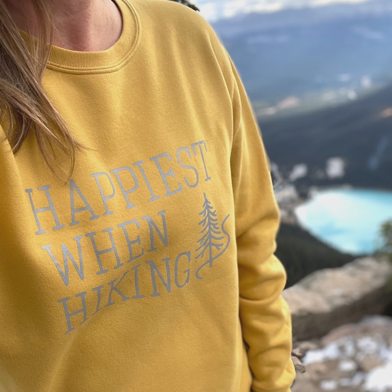 Happiest When Hiking - Mustard
