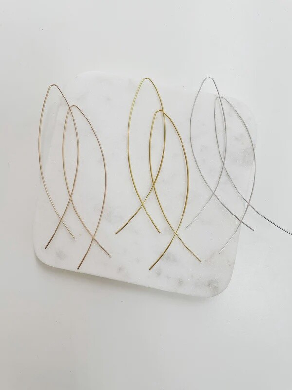 Wire Criss Cross Earrings