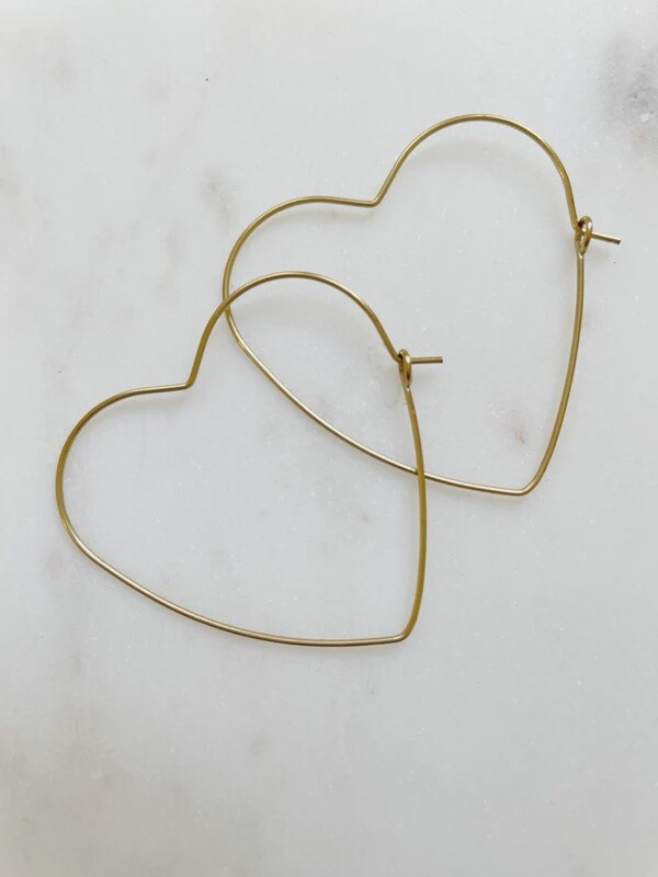 Wire Heart Hoops