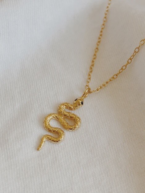 Snake Necklace- 18k gold plated sterling silver