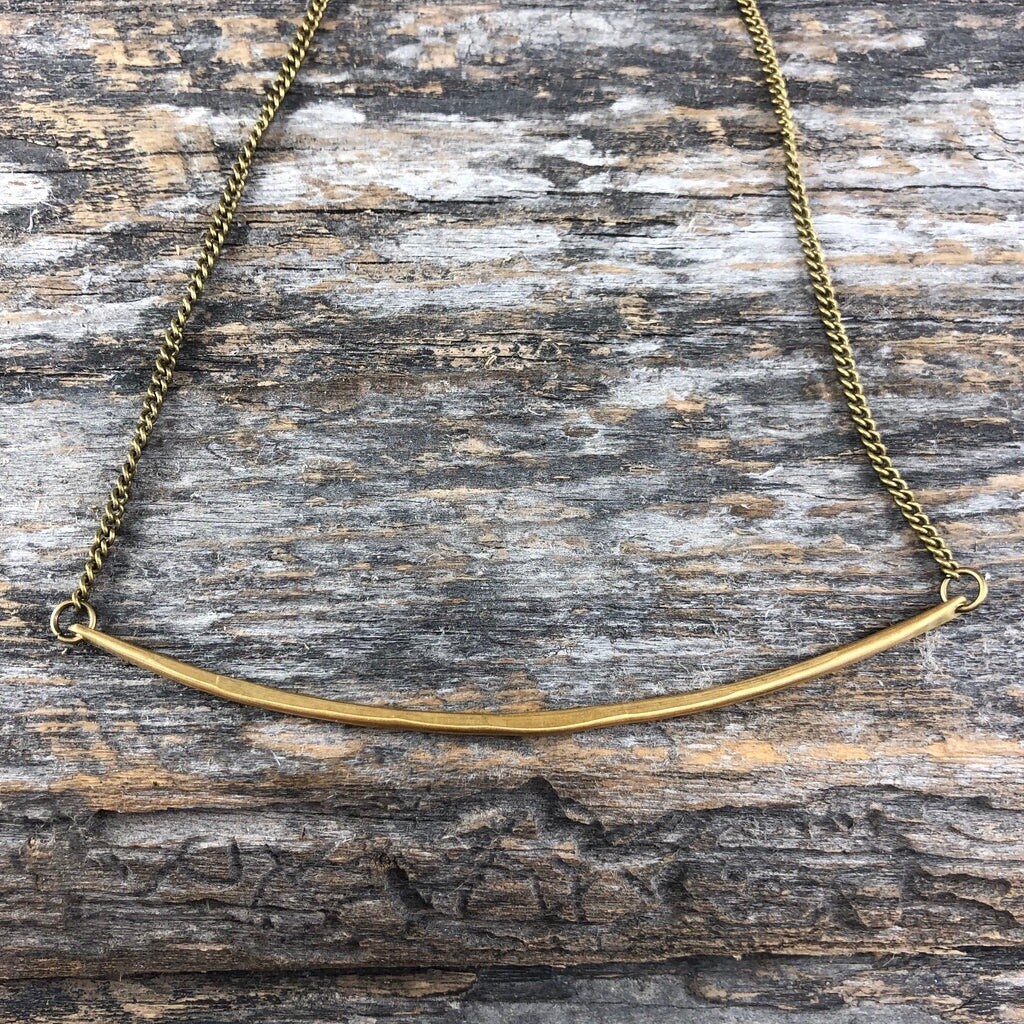 Brass Bar Necklace