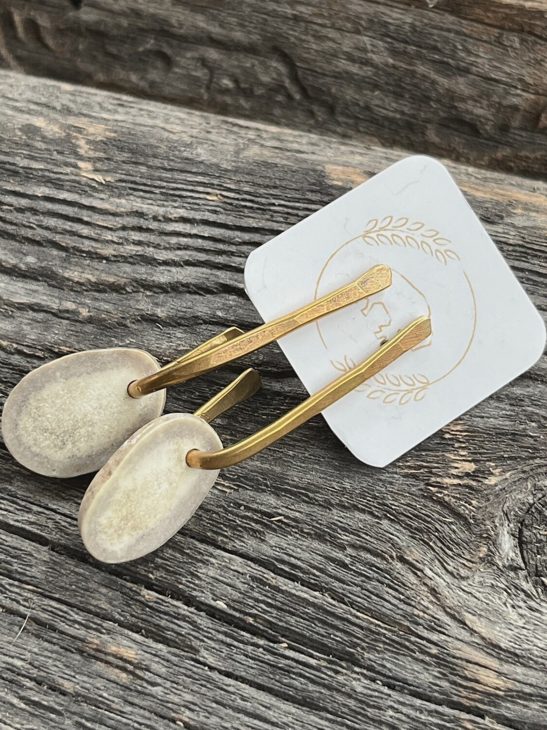 Brass Hook Stud Earrings